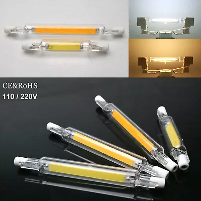 R7s LED Bulb Dimmable Glass Tube Light Ceramic 78mm 118mm Halogen Instead HL775 • $6.06