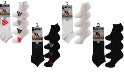 £6.95 • Buy 6 Pairs Mens Big Foot Trainer Socks Black White Size UK 11-14