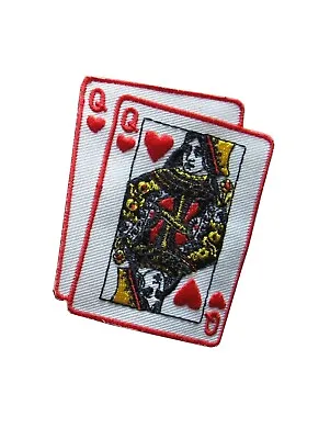 #2792 Poker Card Queen Of Hearts Embroidery Iron On Applique Patch • $3.50