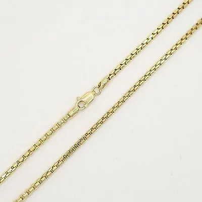14k Yellow Gold 2mm Round Box Chain Necklace 16  18  20  22  24  26  • $342