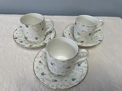 Radfords Bone China Floral & Scroll Vintage Small Tea Cups/Espresso Cups & Sauc • £4.50