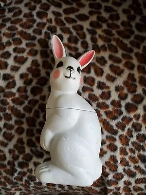 Vintage 11  Peoria Plastic Blow Mold Easter Bunny/Rabbit Candy Jar Or Basket • $29.99