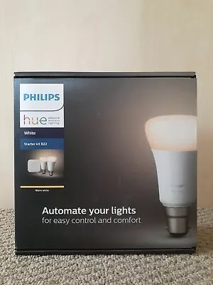 $110 • Buy Philips Hue HUEWHTKIT Starter Kit B22 2 Bulb - Warm White