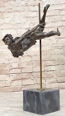 HandMade Bronze Athlete Dancer Gymnast Sculpture Marble Base Decor Aldo Vitaleh • $149.50