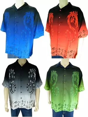 Double Dragon Casual Button Down Shirt Biker Bowling Club Halloween Day • $23.99