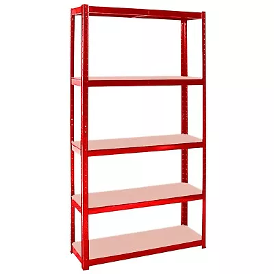 Red 5 Tier Heavy Duty Racking Shelf Garage Shelving Storage Unit 180 X 90 X 40cm • £22.50