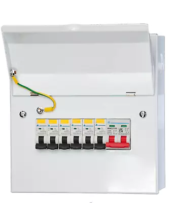 WCED 8 Way Metal Consumer Unit With 6 Compact A Rated RCBOs C/w 100A MS • £90