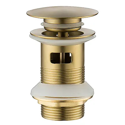£13.28 • Buy Brushed Brass Unslotted/Slotted Basin Sink Waste Adjustable 1 1/4  Metal Backnut