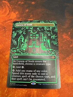 Cavern Of Souls Green Neon Borderless Foil - LCI 0410f - NM - MTG Magic • $90