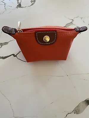 Longchamp Le Pliage Coin Purse Wallet Orange Great Gift HTF 17 NWOT • $61.96