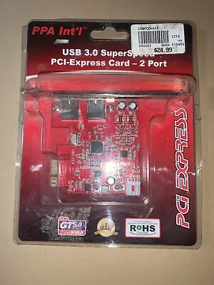 PPA INT’l 2-Port Pci-E USB 3.0 Express Card USB 3.0 Hub Controller Adapter • $37.85