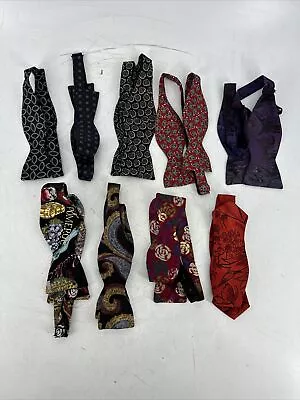 Lot Of 9 Assorted Brands And Colors Adjustable All Silk Bow Ties • $89.99