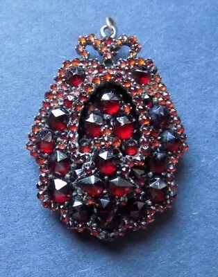 Antique Bohemian Garnet Locket / Pendant Victorian Large • $195