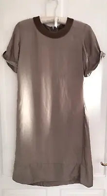 Reiss Dress Womens 100% Silk Gold Beaded Shift Party Cruise Size 8 • £24.99