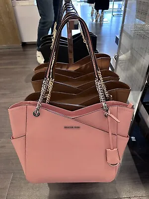 Michael Kors Jet Set Travel Large Chain Shoulder Tote + Dustbag (Primrose) • $134