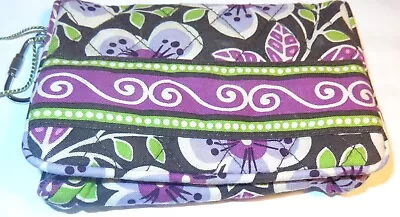 Vera Bradley Plum Petals Snappy?  Wallet Billfold Purple Flowers Kisslock Coin • $21.95