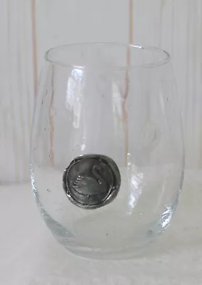 Southern Jubilee Swan Stamped Stemless Wine Glass ~ Excellent Condition • $9