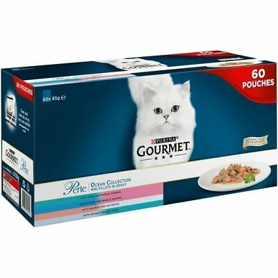£39.22 • Buy Gourmet Adult Wet Cat Food Perle Fish Ocean Collection In Gravy 60 X 85g