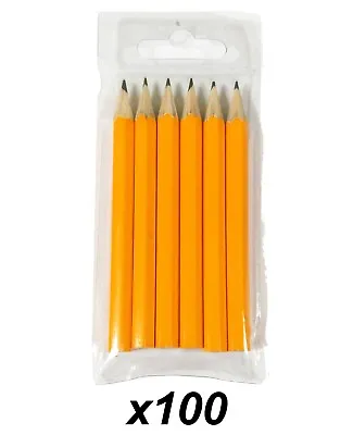 BULK 100 X 6 Pack HB Lead Mini Pencils 1/2 Half Length Orange • $78.83