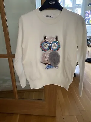 £16 • Buy White Vintage Multi-textured Owl Jumper - Unsized But Would Fit A 6/8