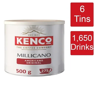 Kenco Millicano Americano Original Instant Coffee Tin 6 X 500g - 1650 Servings • £121.99