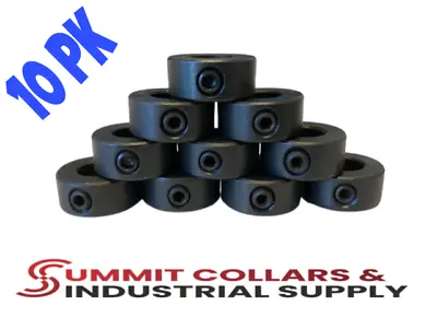  1/4  Inch Bore Set Shaft Stop Collar (10PCS) - Black Oxide Finish • $9.95