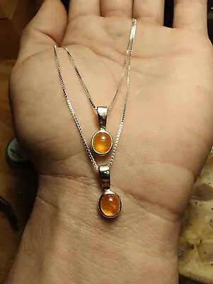 .925 Mandarin Garnet Necklace Spessartite RARE Color  • $344.50