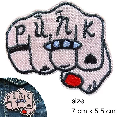 Punk On Hand Ring Girls Iron On Patch Fist Hard Rock Music Bump Iron-on Patches • $5.95