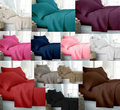 500 Thread Count Luxury 100% Egyptian Cotton Extra Deep Fitted Sheets All Sizes • £11.99