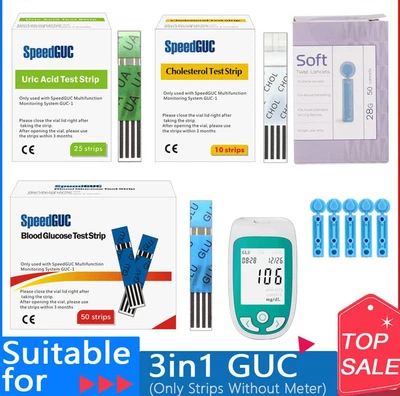 $15.20 • Buy Cholesterol Test Strips Uric Acid Test Strip Blood Glucose Test Strips Speed GUC