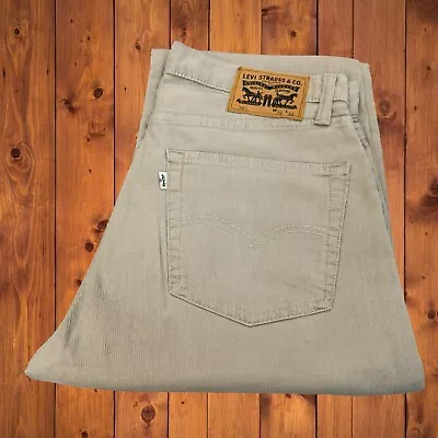 Levi's 751 Men’s Corduroy Jeans Straight Leg Beige Stretch Size W32 X L32 • £22.99