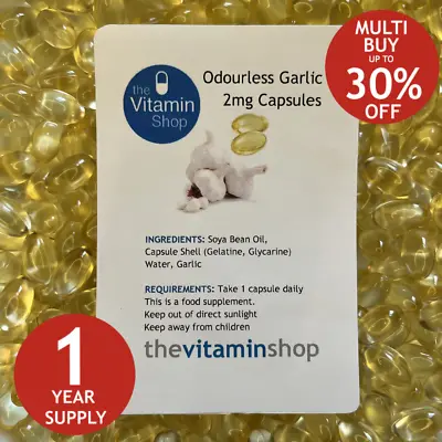 Odourless Garlic 2mg Capsules | X 360 - 1 A Day | Secure Same Day Dispatch NEW • £11.69