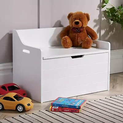 £28.99 • Buy White Wooden Storage Ottoman Bench Toy Cabinet Bedding Trunk Chest Seconds