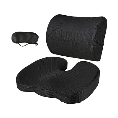 Lumbar Back Support Cushion Car Seat Wheelchair Office Chair Pillow Memory Foam • £21.99