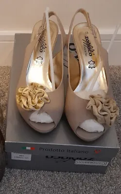 £50 • Buy Cappuccino/Beige Shoes By Zodiaco Italy UK 5.5 EUR 38 Exc  Condition RRP £85