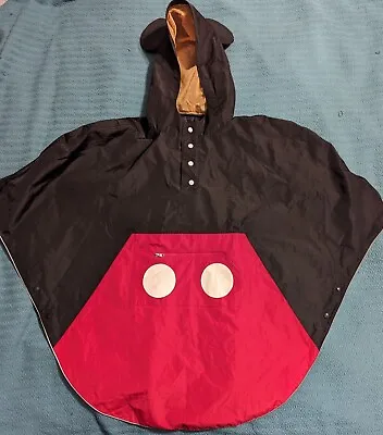 Disney Parks Children’s Mickey Mouse Rain Poncho XS/S Front Pocket Ears On Hood • $34.99
