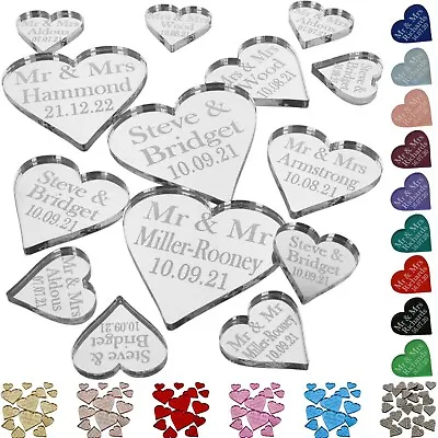 £3.99 • Buy Personalised Wedding Favours Love Heart Confetti Mr & Mrs Table Decorations