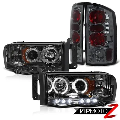 Dodge 02-2005 RAM 1500/2500 Left+Right Halo Projector SMOKE Headlight+Tail Lamp • $207.85