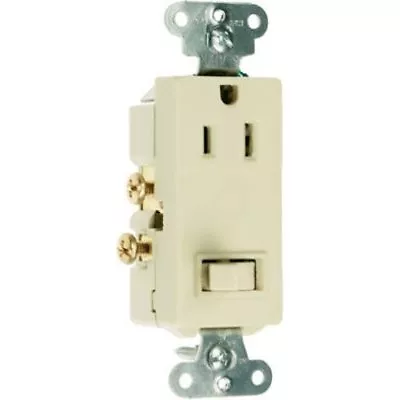 Legrand-Pass & Seymour 681ICC6 Combo Decorator 15A Switch And Receptacle Ivory • $12