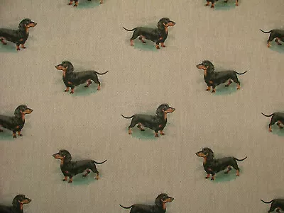 Sausage Dog Dachshund Cotton Rich Linen Fabric Curtain Cushion Upholstery Blinds • $5.32