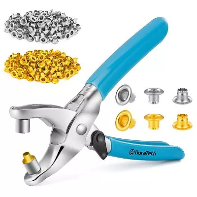 Grommet Eyelet Pliers Kit Eyelet Pliers With 500 Gold And Silver Metal Eyele... • $13.32