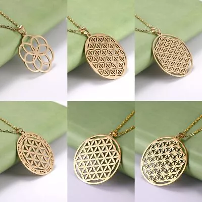 $9.79 • Buy Sacred Geometry Flower Of Life Necklace Mandala Pendant Buddhist Jewelry Magic