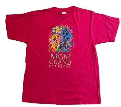 Vintage 1993 MGM Grand Las Vegas T Shirt Men’s XL Pink • $14.39