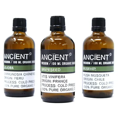 Organic Base Oils - 100ml For Massage Facial  Gift Idea  Aromatherapy • £14.99