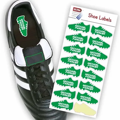 $11.03 • Buy UltraStick Shoe Nametapes/Tag Waterproof Stickers Personalised Football - GREEN