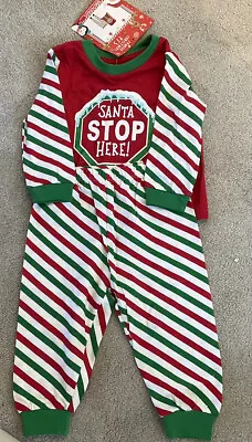 New With Tags Baby Christmas Pyjamas Unisex 'Santa Stop Here' Size 6-9mths • £6.99