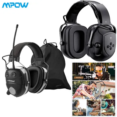 Mpow Bluetooth Ear Defenders Ear Muffs Hear Protect Noise Reduction Headphones • £42.99