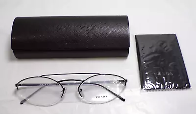 Prada PR62VV Oval Eyeglasses 1AB1O1 Black • $55