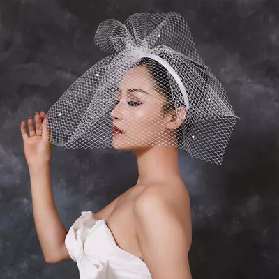 Retro Women Birdcage Veil Wedding Lace Crystal Luxury Bridal Mask Headwear • $9.94