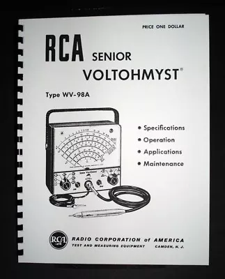 RCA Senior VOLTOHMYST WV-98A WV98A Manual  • $10.99